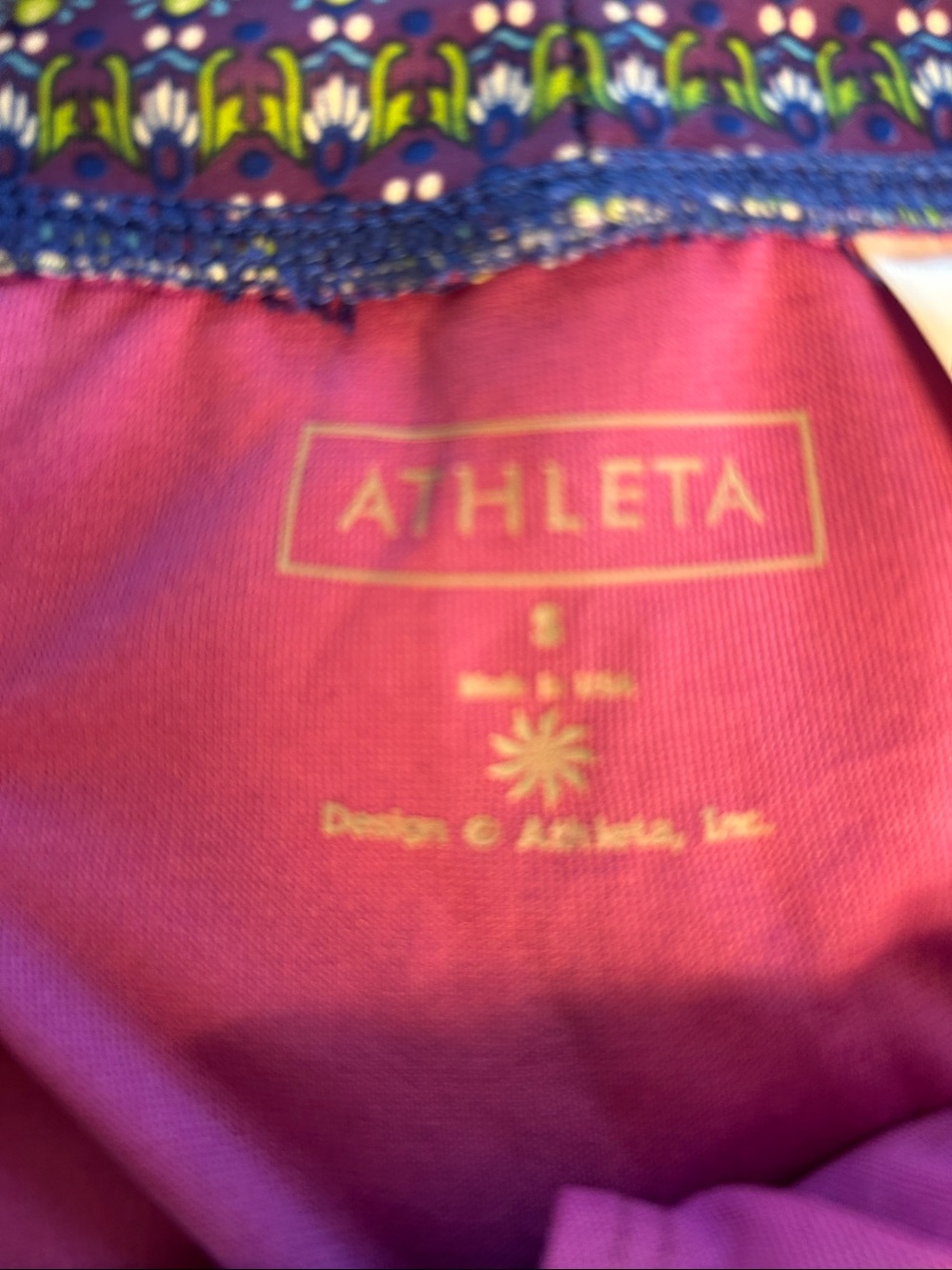 Athleta Blue Paisley Print Swim Shorts Women's Lined Drawstring. Sz S - Picture 6 of 10